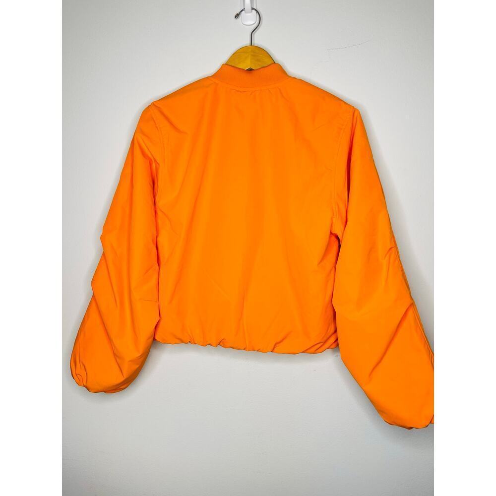 Anthropologie ICHI IHELISO JA Bomber Jacket size 38 Orange Full zip unisex - Picture 3 of 13